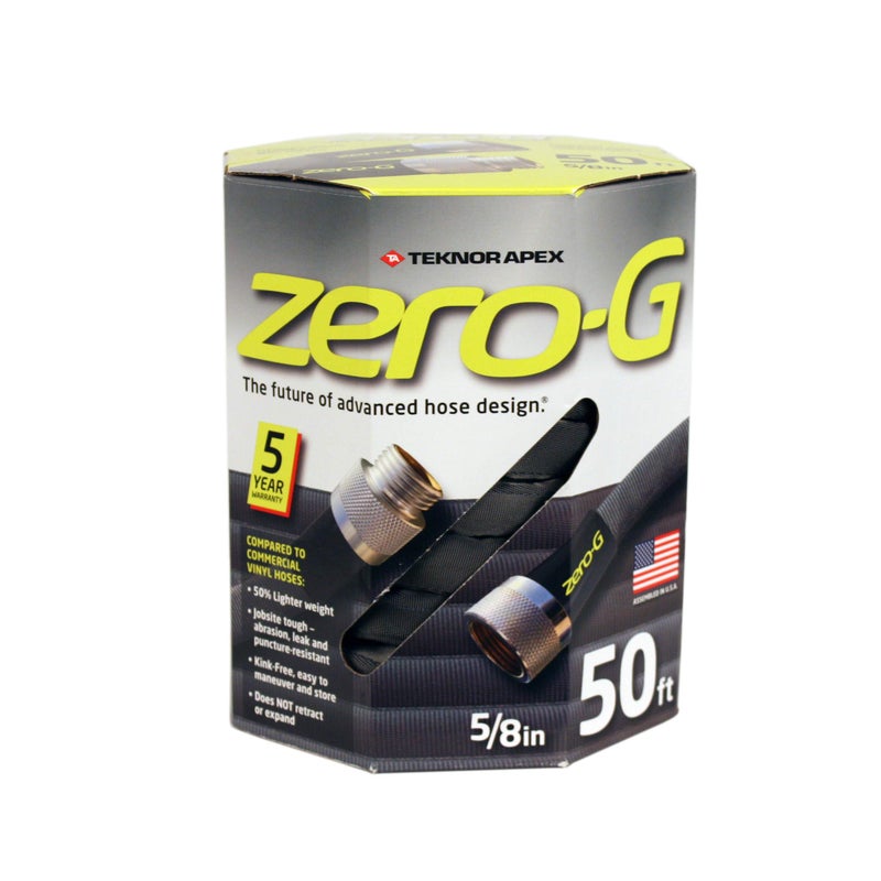 صفرية-g Zero-G 5/8 بوصة عمق × 50 قدم طول خرطوم حديقة من الألومنيوم الأسود - Image 1